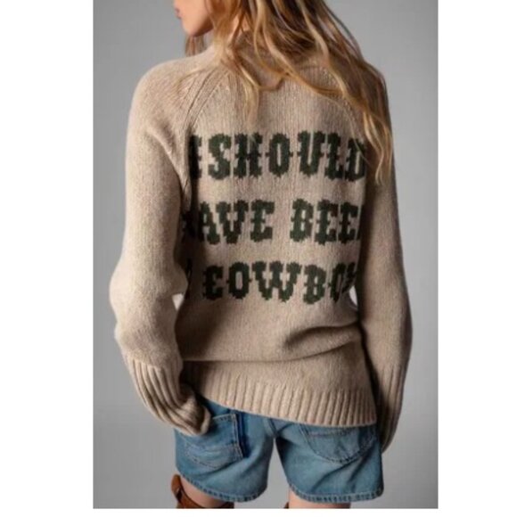 Zadig & Voltaire I SHOULD HAVE BEEN A COWBOY Sweater - Picture 1 of 7